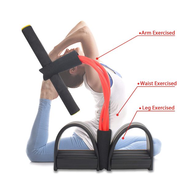 Foot Pedal Resistance Band – Elastic Sit-Up Pull Rope Tummy Trimmer for Home Gym & Yoga Fitness
