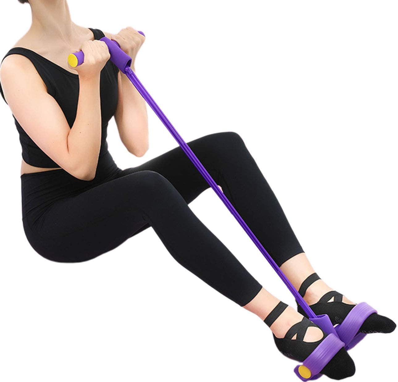 Foot Pedal Resistance Band – Elastic Sit-Up Pull Rope Tummy Trimmer for Home Gym & Yoga Fitness