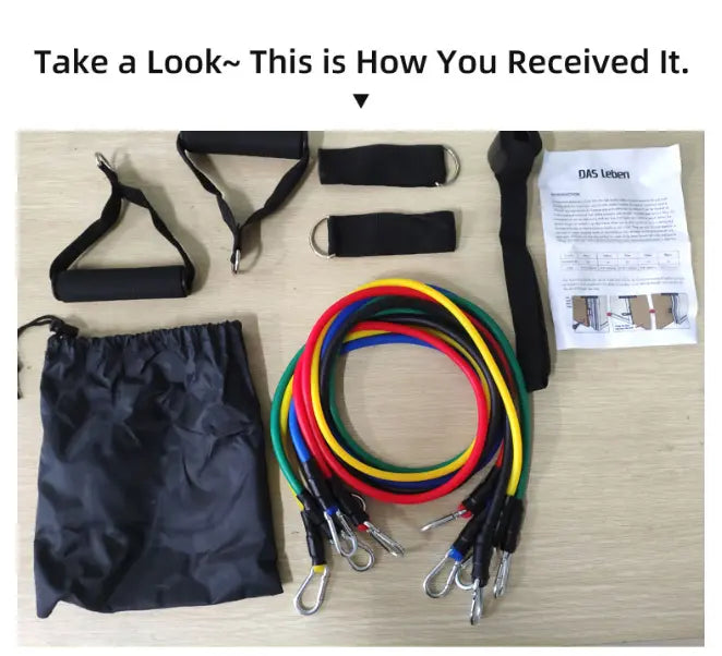 Exercise Resistance Bands Set for Home Workouts – 5 Stackable Bands with Handles, Door Anchor & Carry Bag – Full Body Fitness, Strength Training, Yoga & Rehab