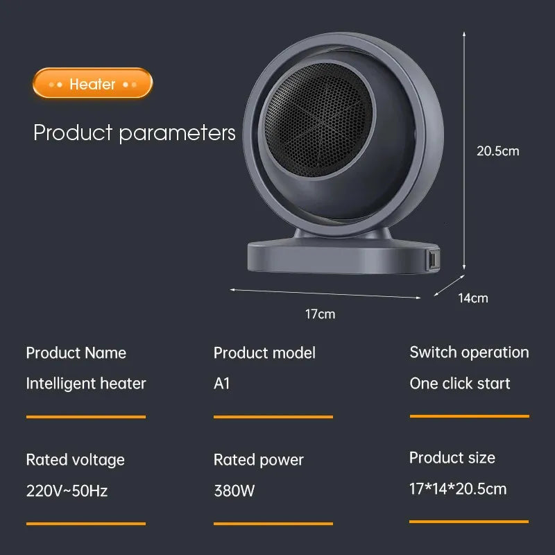 Mini Electric Heater Warmer Wind Foldable | Portable Fast Heating Fan for Home, Office & Travel