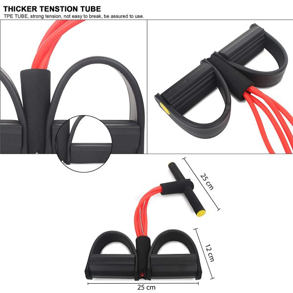 Foot Pedal Resistance Band – Elastic Sit-Up Pull Rope Tummy Trimmer for Home Gym & Yoga Fitness
