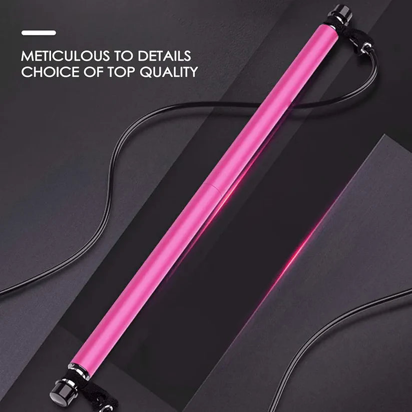 Portable Pilates Bar Kit with Resistance Bands – Yoga, Strength & Full Body Toning Gym for Home & Travel