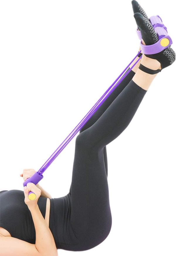 Foot Pedal Resistance Band – Elastic Sit-Up Pull Rope Tummy Trimmer for Home Gym & Yoga Fitness