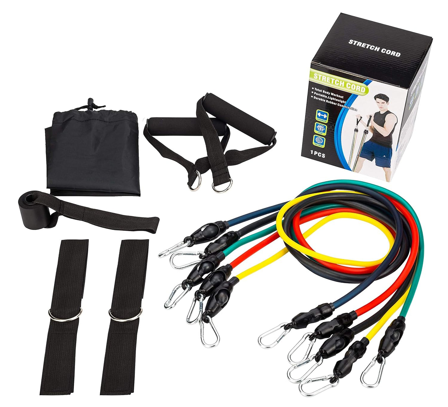 High-Quality Portable Resistance Bands with Handles for Home & Travel Workouts