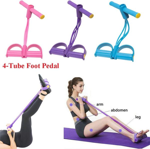 Foot Pedal Resistance Band – Elastic Sit-Up Pull Rope Tummy Trimmer for Home Gym & Yoga Fitness