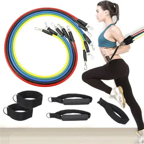 High-Quality Portable Resistance Bands with Handles for Home & Travel Workouts