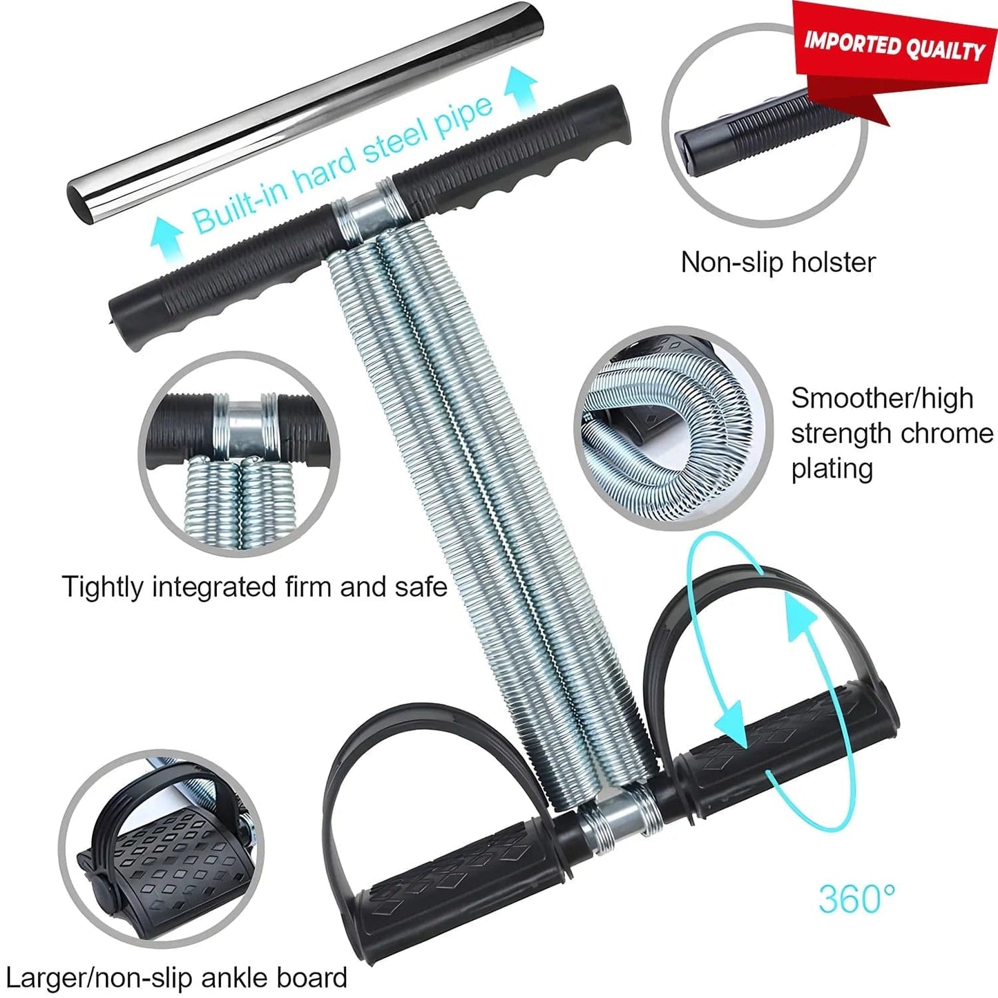 Foot Pedal Resistance Band – Elastic Sit-Up Pull Rope Tummy Trimmer for Home Gym & Yoga Fitness