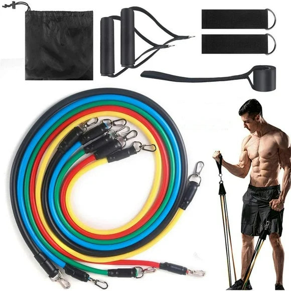 High-Quality Portable Resistance Bands with Handles for Home & Travel Workouts